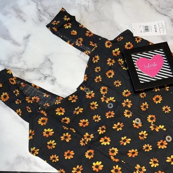 🔥RVCA PUSHIN DAISIES MIDI DRESS NWT - Picture 4 of 4